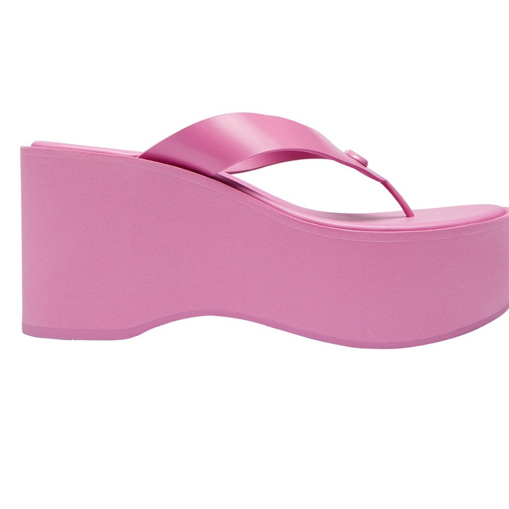 COACH Women's Sculpted Platform "C" Logo Leather Flip Flop - Picture 14 of 16
